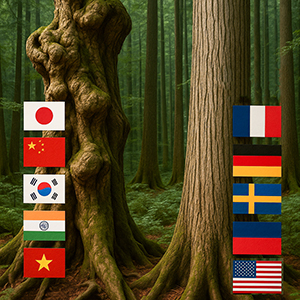 西洋と東洋の樹木